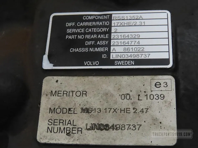 Volvo 23368847 Differentieel RSS1352A R=2.47 - Differential gear for Truck: picture 3 Volvo 23368847 Differentieel RSS1352A R=2.47 - Differential gear for Truck: picture 3