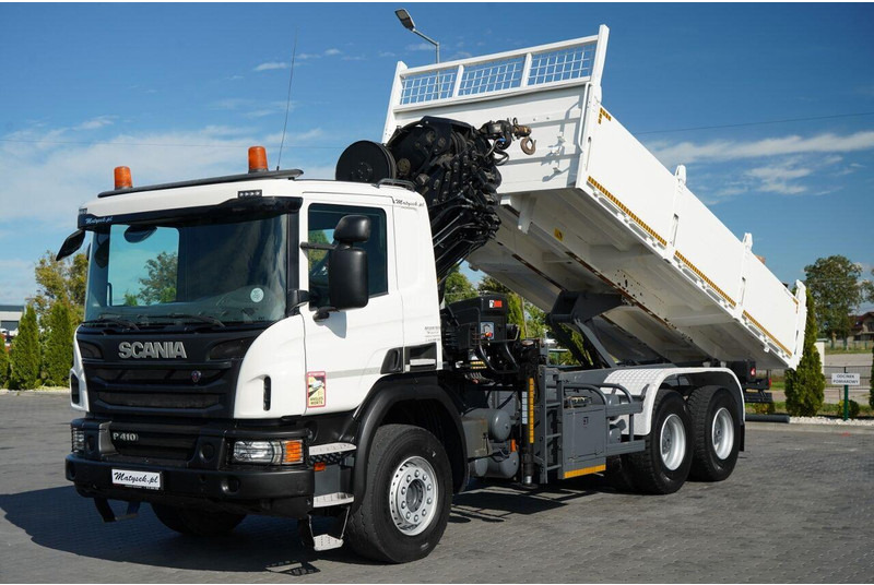 Scania P 410 / 6x4 / WYWROTKA - 6 M + HDS HIAB XS 211 / STEROWANIE RADI - Tipper, Crane truck: picture 1 Scania P 410 / 6x4 / WYWROTKA - 6 M + HDS HIAB XS 211 / STEROWANIE RADI - Tipper, Crane truck: picture 1