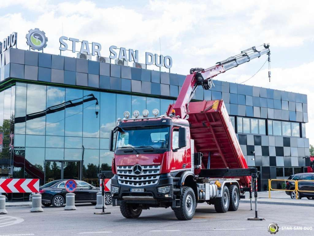 Mercedes-Benz AROCS 3345 6x6 HMF 3220 Winch Crane Tipper - Tipper: picture 1 Mercedes-Benz AROCS 3345 6x6 HMF 3220 Winch Crane Tipper - Tipper: picture 1