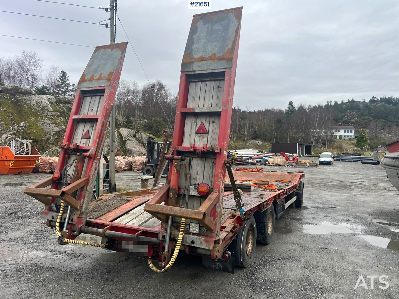 Damm 3 akslet maskinhenger m/ hydrauliske kjørebroer - Autotransporter trailer: picture 4 Damm 3 akslet maskinhenger m/ hydrauliske kjørebroer - Autotransporter trailer: picture 4