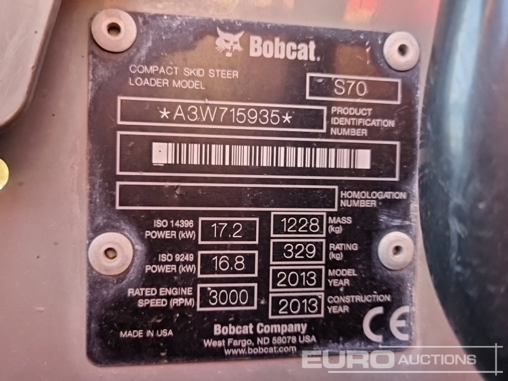 Skid steer loader 2013 Bobcat S70: picture 26