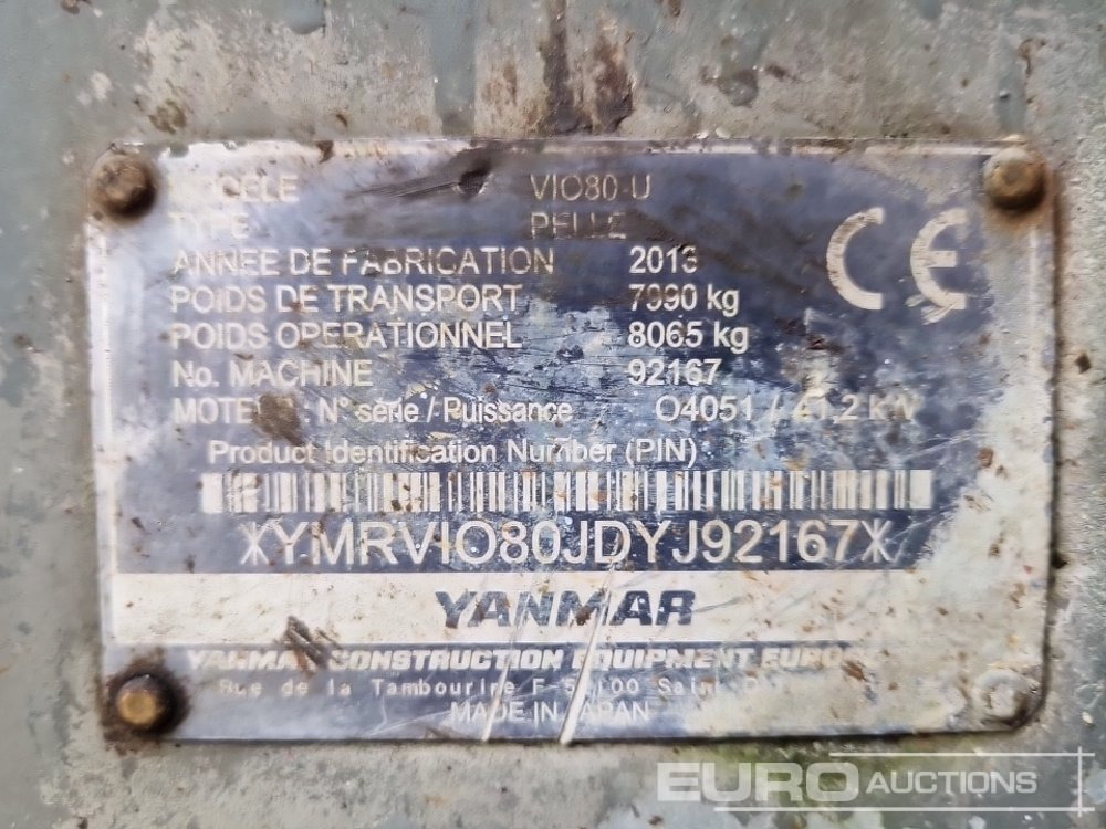 Mini excavator 2013 Yanmar ViO80-U: picture 35
