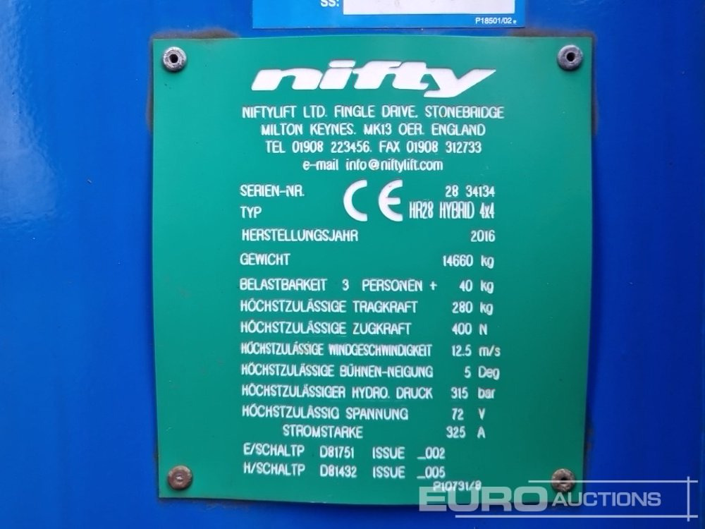 Aerial platform 2016 Niftylift HR28 Hybrid: picture 35 Aerial platform 2016 Niftylift HR28 Hybrid: picture 35