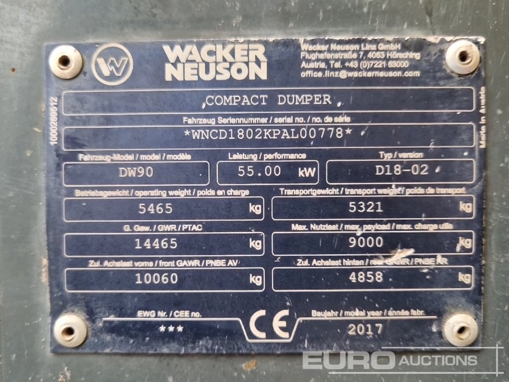 Mini dumper 2017 Wacker Neuson DW90: picture 30