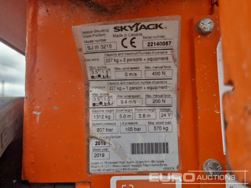 Aerial platform 2018 SkyJack SJIII 3219: picture 22 Aerial platform 2018 SkyJack SJIII 3219: picture 22