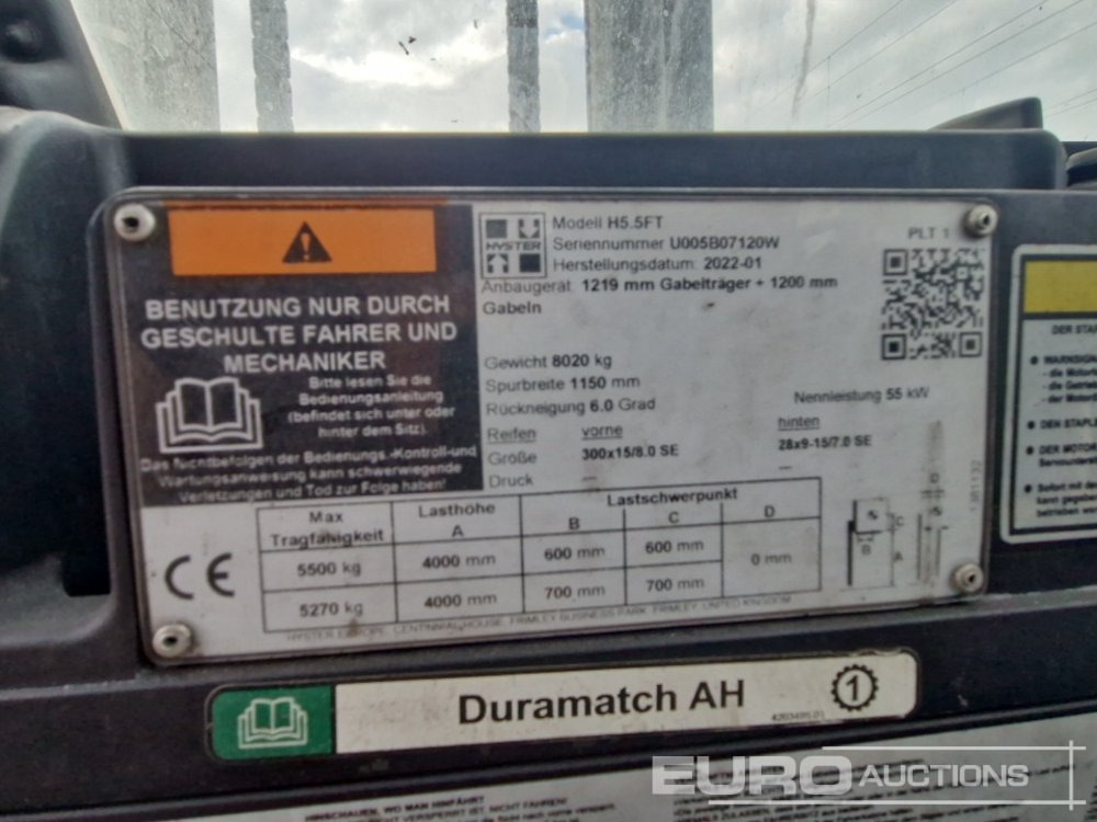 Forklift 2022 Hyster H5.5FT: picture 23