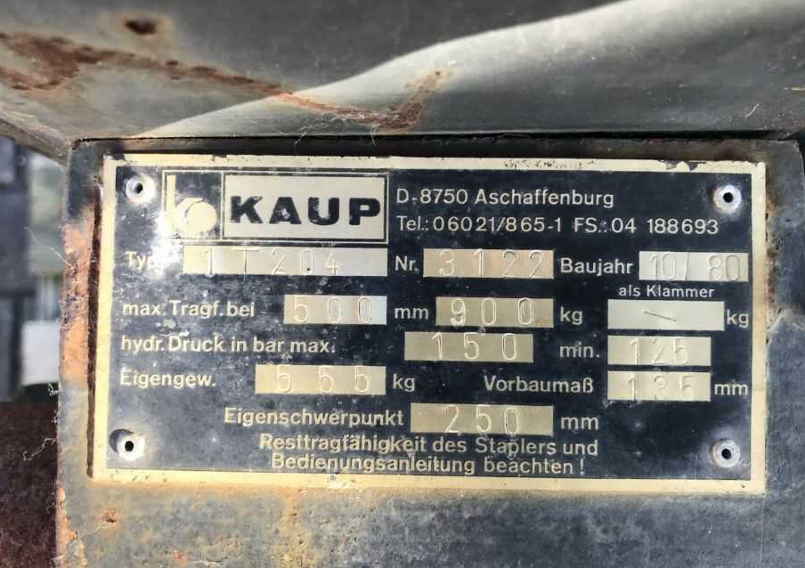 Clamp for Material handling equipment Kaup 1T204, Kartonklammer: picture 6