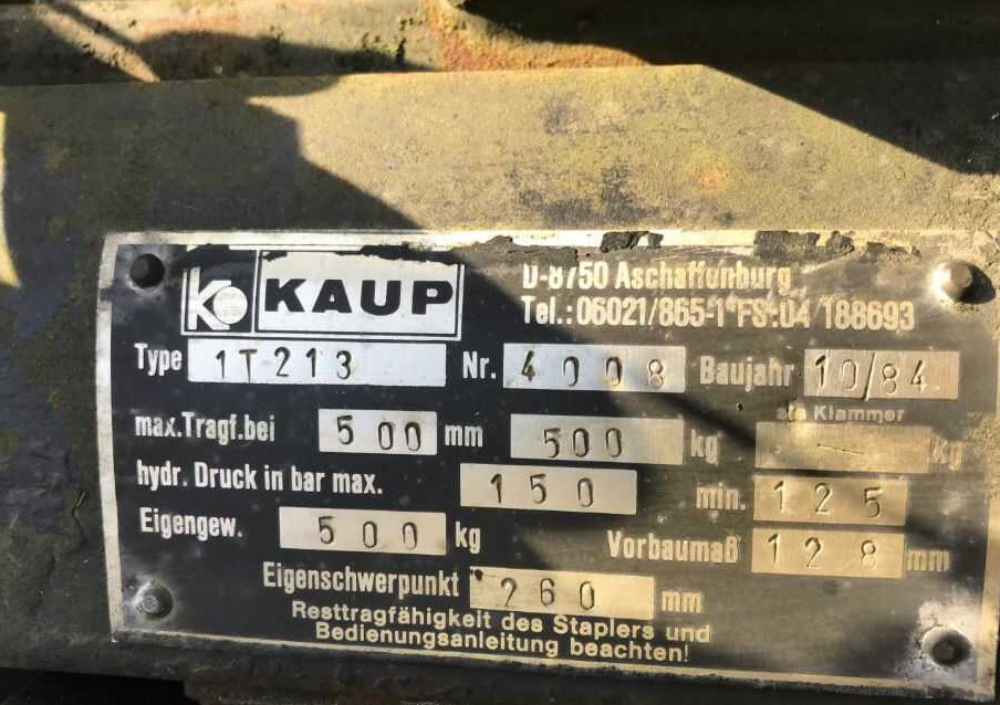 Kaup 1T213, Kartonklammer - Clamp for Material handling equipment: picture 4 Kaup 1T213, Kartonklammer - Clamp for Material handling equipment: picture 4