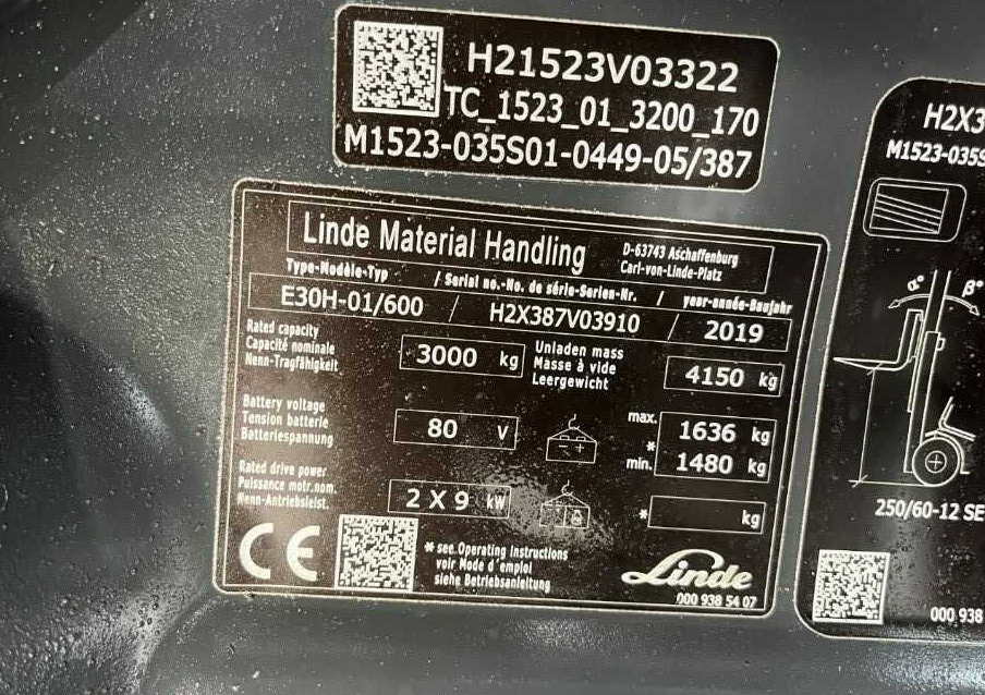 Linde E30H-01/600 - Electric forklift: picture 4 Linde E30H-01/600 - Electric forklift: picture 4