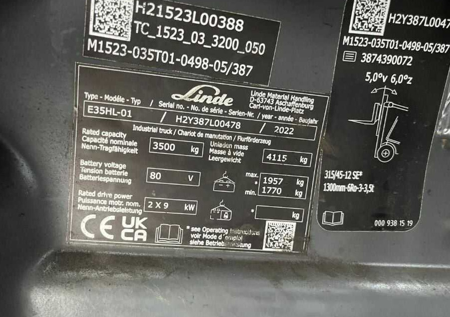 Linde E35HL-01 - Electric forklift: picture 4 Linde E35HL-01 - Electric forklift: picture 4