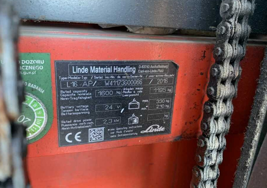 Stacker Linde L16AP: picture 7 Stacker Linde L16AP: picture 7