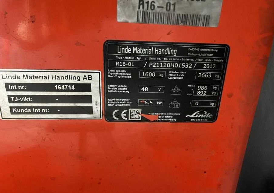 Linde R16-01 - Reach truck: picture 4 Linde R16-01 - Reach truck: picture 4