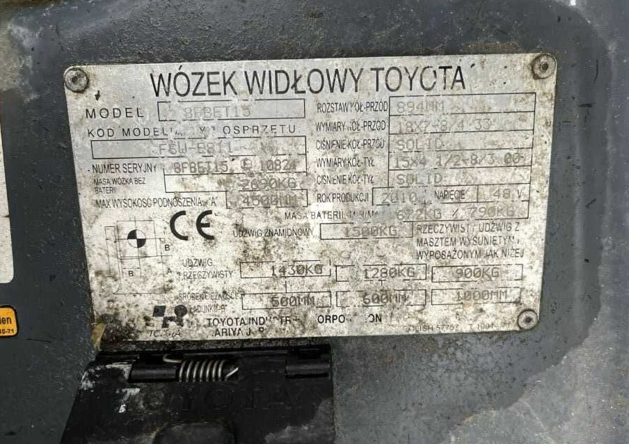 Toyota 8FBET15 - Electric forklift: picture 4 Toyota 8FBET15 - Electric forklift: picture 4