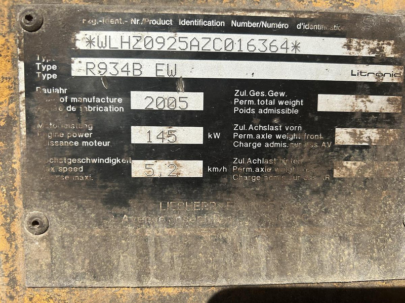 Leasing of Liebherr R934B EW Liebherr R934B EW: picture 8