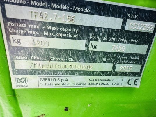 Merlo MERLO TF 42.7-156 - Telescopic handler: picture 4 Merlo MERLO TF 42.7-156 - Telescopic handler: picture 4