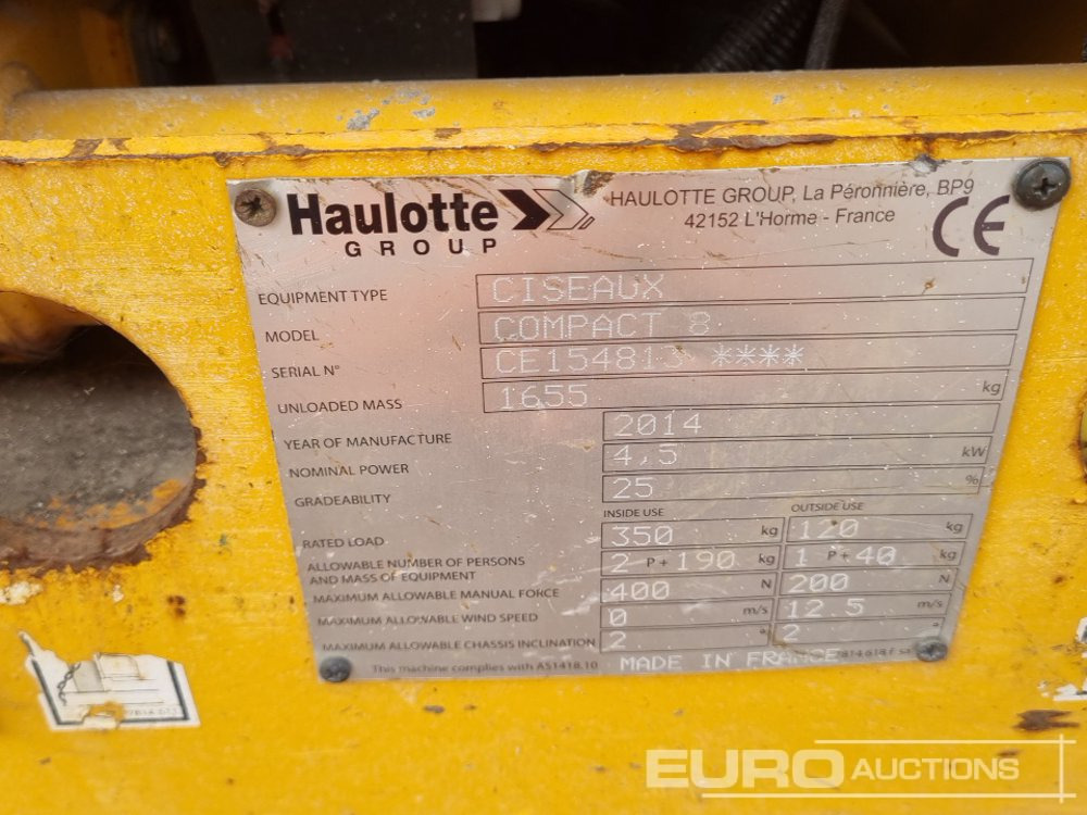 Aerial platform 2014 Haulotte Compact 8: picture 32