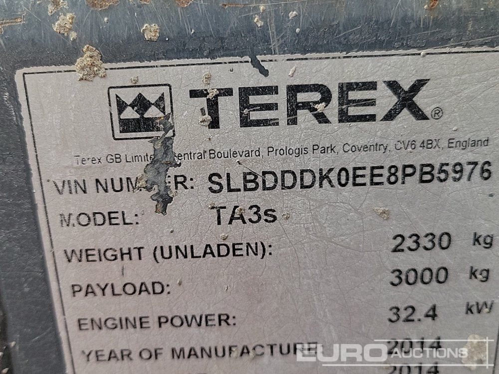 Mini dumper 2014 Terex TA3S: picture 42