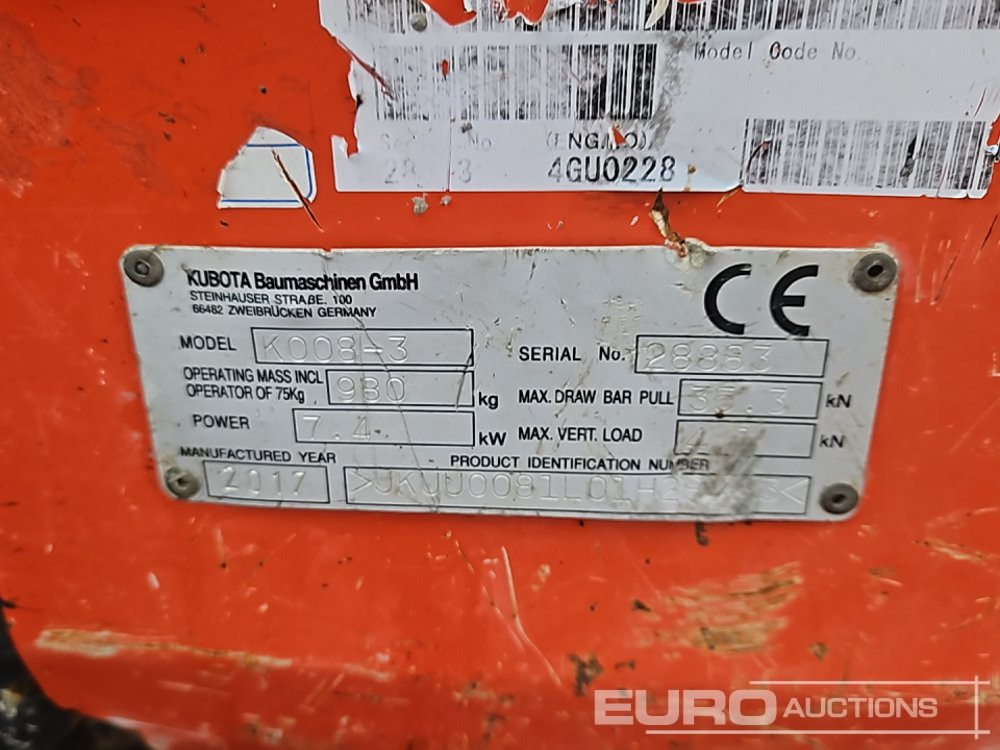 Mini excavator 2017 Kubota K008-3: picture 40