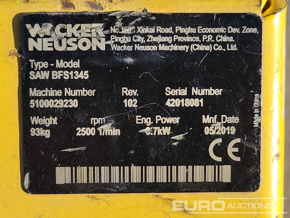 Asphalt machine 2019 Wacker Neuson BFS1345: picture 19