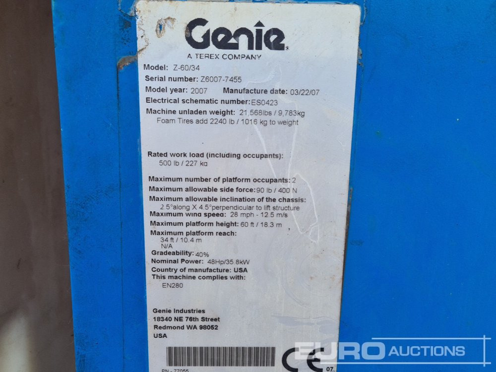 Aerial platform Genie Z60/34: picture 38