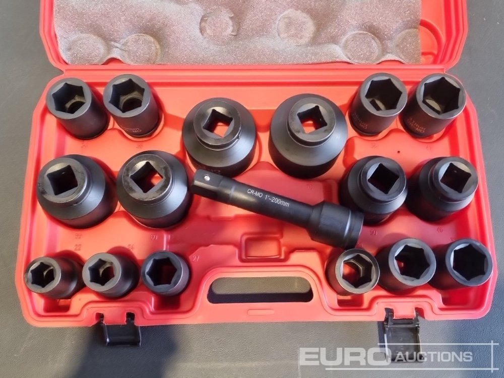 Unused 2025 Boss 1" 17pc Pneumatic Socket Set, 8" Extension Rod - Workshop equipment: picture 5 Unused 2025 Boss 1" 17pc Pneumatic Socket Set, 8" Extension Rod - Workshop equipment: picture 5
