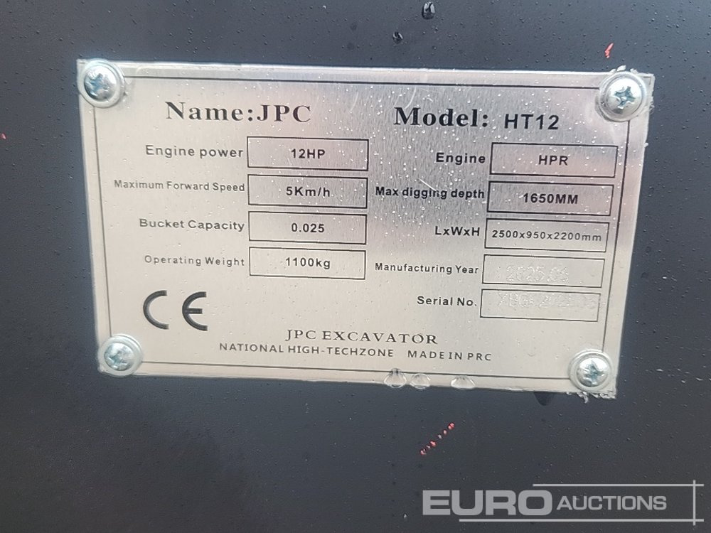 Unused 2025 JPC HT12 - Mini excavator: picture 2 Unused 2025 JPC HT12 - Mini excavator: picture 2