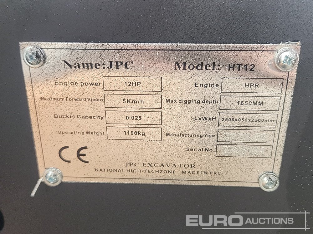 Unused 2025 JPC HT12 - Mini excavator: picture 2 Unused 2025 JPC HT12 - Mini excavator: picture 2