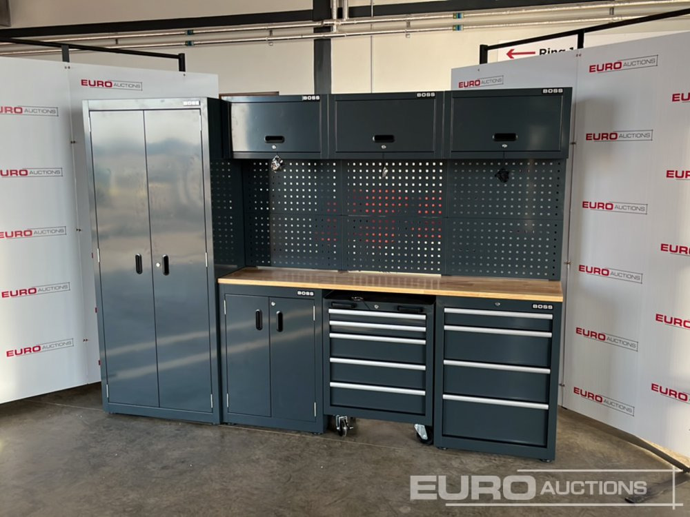 Unused Boss 2.6m 9 Drawer, 5 Cabinet Tool Station (3 boxes) - Workshop equipment: picture 1 Unused Boss 2.6m 9 Drawer, 5 Cabinet Tool Station (3 boxes) - Workshop equipment: picture 1