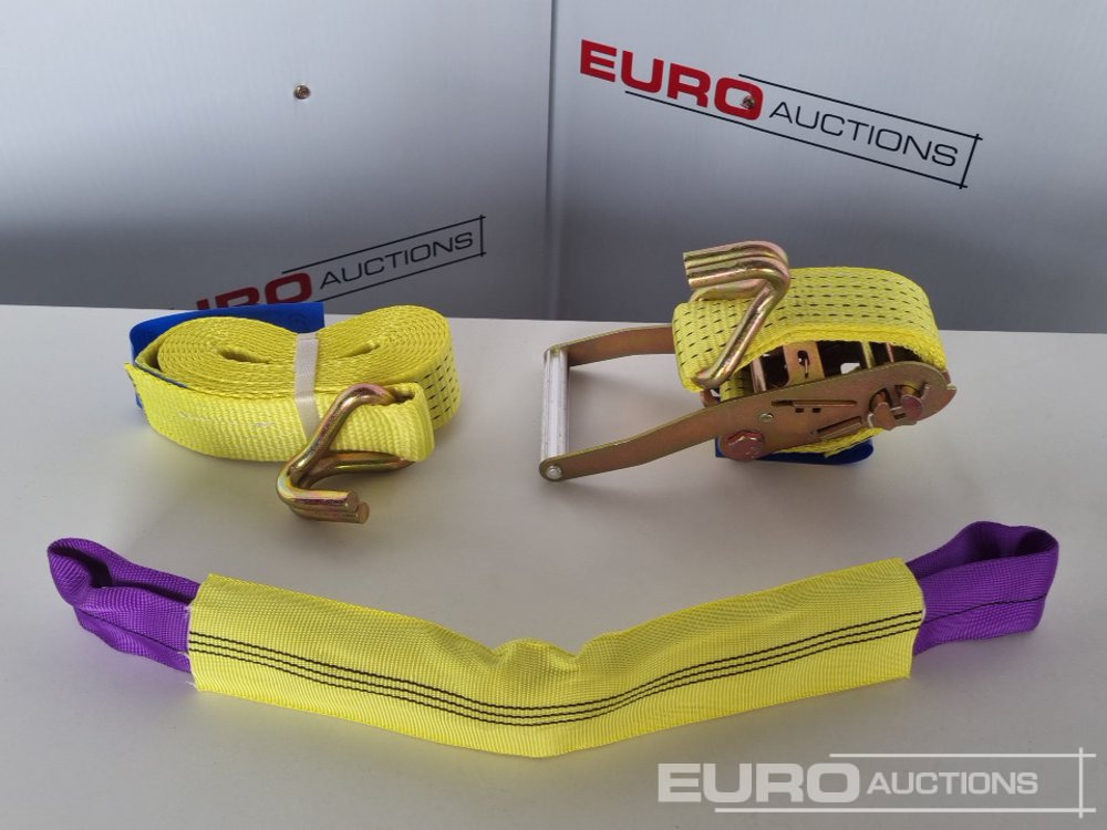 Construction equipment Unused Boss 4M x 50mm 5 Ton Ratchet Straps with Sling (4 of): picture 25