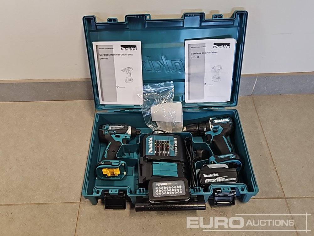 Unused Makita DHP453 18V LXT Combi Dril, Makita DTD152 18V LXT Impact Driver, Battery, Charger, Bit Set - Workshop equipment: picture 2 Unused Makita DHP453 18V LXT Combi Dril, Makita DTD152 18V LXT Impact Driver, Battery, Charger, Bit Set - Workshop equipment: picture 2