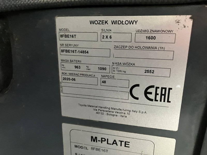 Electric forklift Toyota 8FBE16T: picture 10