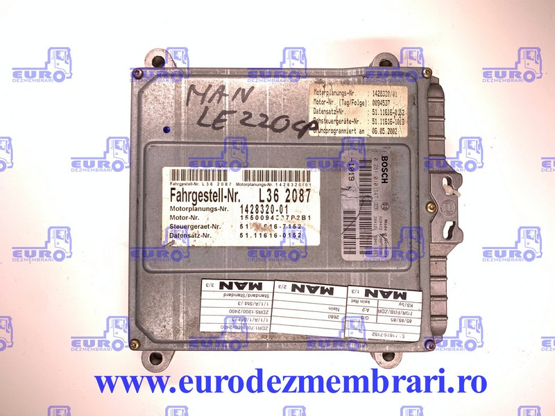 CALCULATOR MOTOR MAN LE 220CP 0281010347 - ECU for Truck: picture 1 CALCULATOR MOTOR MAN LE 220CP 0281010347 - ECU for Truck: picture 1