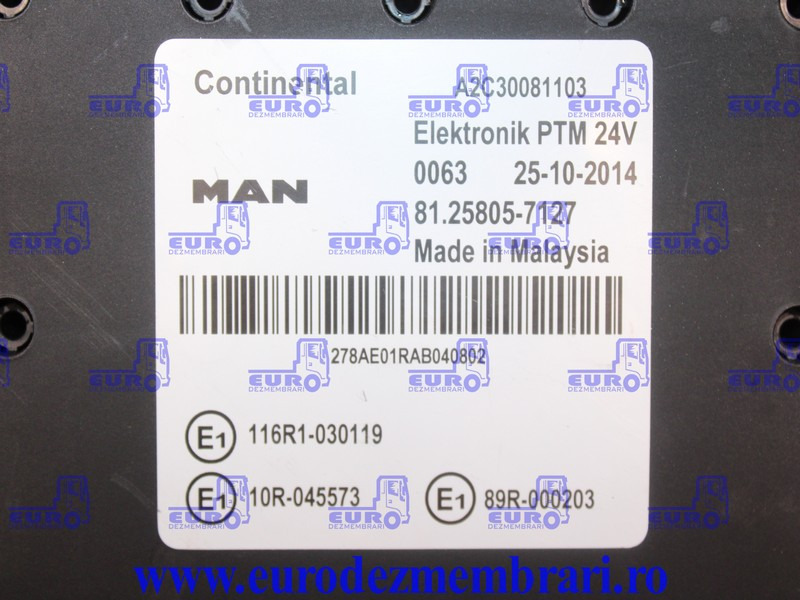 CALCULATOR PTM MAN TGX 81.25805.7127 - ECU for Truck: picture 3 CALCULATOR PTM MAN TGX 81.25805.7127 - ECU for Truck: picture 3