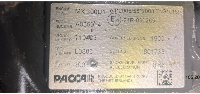 DAF MX-300U1 - Engine: picture 5 DAF MX-300U1 - Engine: picture 5