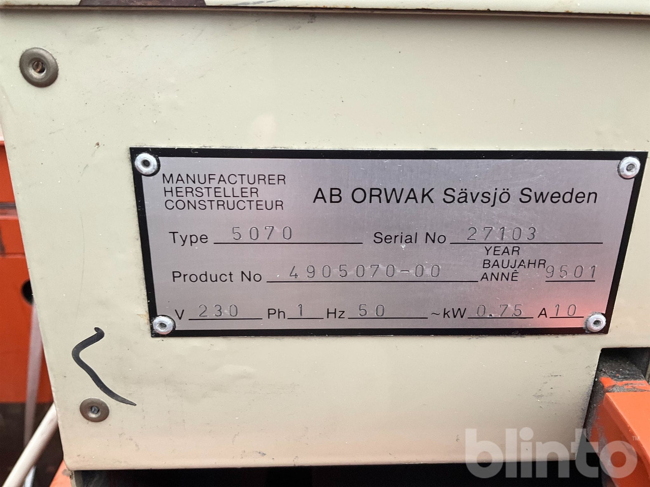 Orwak 5070 - Round baler: picture 5 Orwak 5070 - Round baler: picture 5