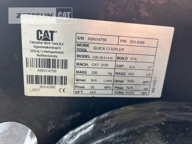 Cat CW20H 313GC - Quick coupler for Construction machinery: picture 3 Cat CW20H 313GC - Quick coupler for Construction machinery: picture 3