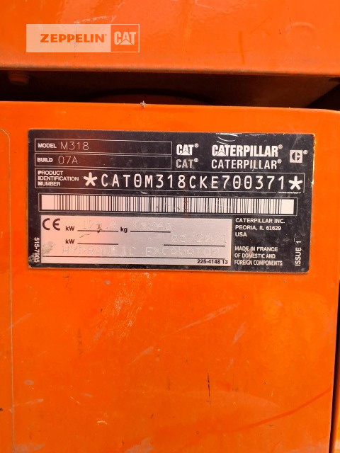 Cat M318-07A - Wheel excavator: picture 1 Cat M318-07A - Wheel excavator: picture 1