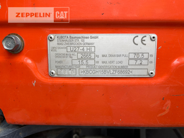 Mini excavator Kubota U27-4: picture 18