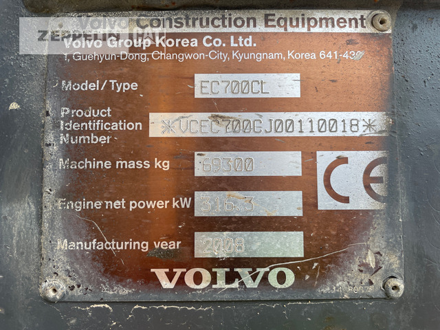 Crawler excavator Volvo EC700 CL: picture 8