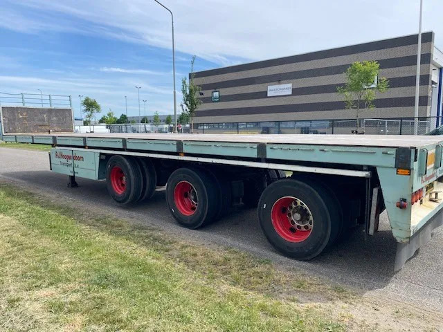Floor robuuste vlakke oplegger ,uitschuifbaar, ,stuurassen, 20 mtr met stalen bodem/frame. kranenprofiel. - Dropside/ Flatbed semi-trailer: picture 5 Floor robuuste vlakke oplegger ,uitschuifbaar, ,stuurassen, 20 mtr met stalen bodem/frame. kranenprofiel. - Dropside/ Flatbed semi-trailer: picture 5